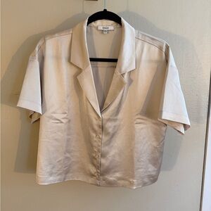 Cream Short Sleeve Button-Down Shirt